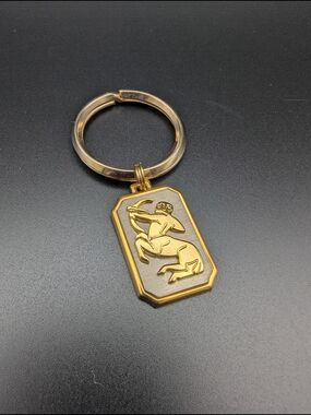SAGITTARIUS Sun Sign Gold & Silver Embossed Key Chain